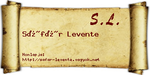 Sáfár Levente névjegykártya